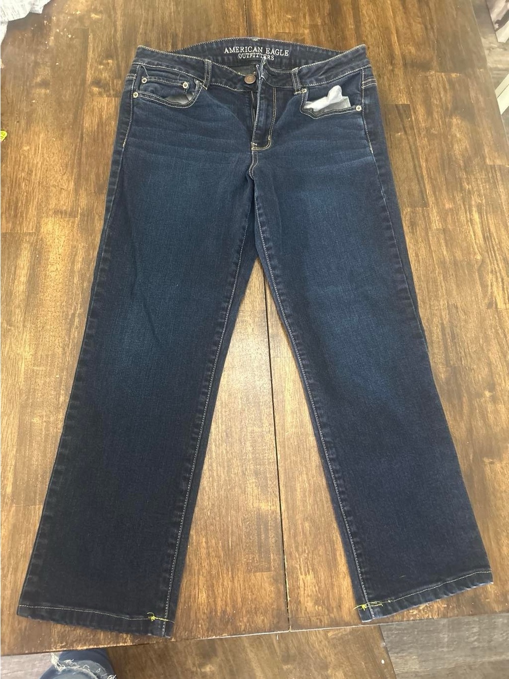 American Eagle Outfitters Navy Straight-Leg Women's Jeans